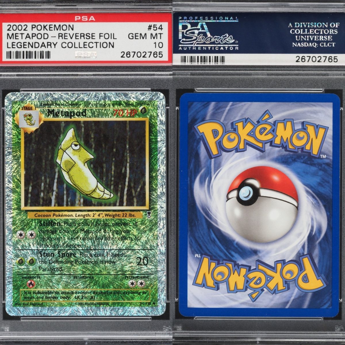 🔥 PSA 10 GEM MINT METAPOD REVERSE HOLO | LEGENDARY COLLECTION 54/110 🔥 – Photo 1